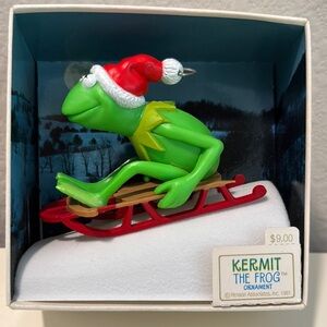 Hallmark Green and Red Kermit the Frog Ornament